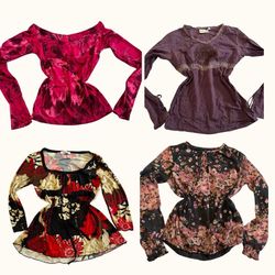 Y2K Midnight Bloom Tops - ST-053