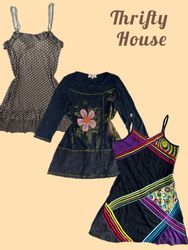 Vintage Y2K Abstract Print Dresses(TH/578)