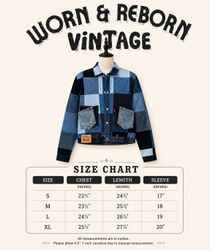 Upcyled Levi’s denim patchwork jacket’s