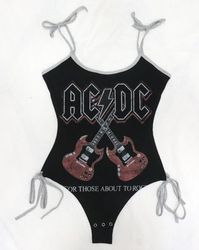 CR1911 Upcycled Graphic Lace-Up Bodysuits