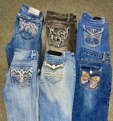 Y2k embroidered jeans