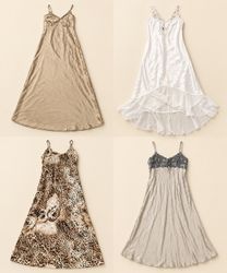 Satin Lace Detail Slip Dresses