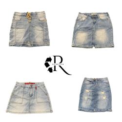 Y2K Era Cyber Girl Denim Midi Skirts RW-2290