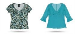 (FV-2394) Vintage Teal & Blue Printed Tops | Boho ..