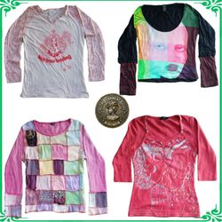 ✨ Vintage Y2K Women's Mixed Brand Blouses & Tops B..