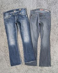 ***Y2K Flared Denim Jeans Mixed Rise