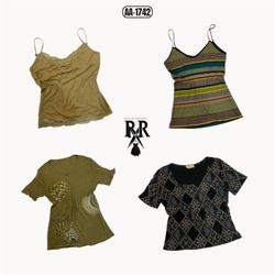 Y2k Tops de mezcla grunge de caída (AA-1742)