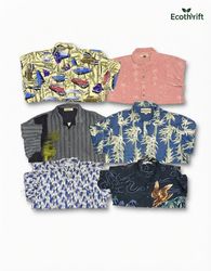 Y2K Style Hawaiian Shirts with wood buttons - 29 p..