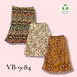 Y2K Brown Floral Poly Skirt Wholesale Bundle – Vin..