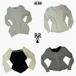 Y2K Women's Long Sleeve Mix Tops  (AA-1619)