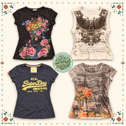 Y2K Graphic Floral & Statement Tops Mix :7pcs (B16..