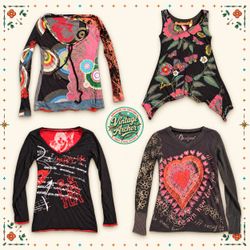 Y2K Desigual Psychedelic Patchwork & Graphic State..