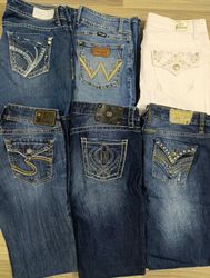 HD1577 Ladies Y2K Embellished Flared Jeans