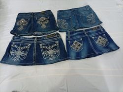 CR11048 Upcycled Y2K Mini Denim Skirts