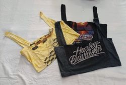 CR12764 Upcycled Harley Cropped Tops
