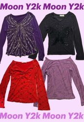 Y2k Full Sleeve Mesh 90s Party Tops Mix