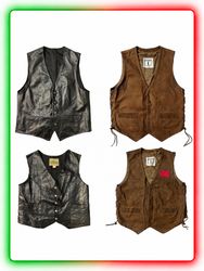 Vintage Y2K Leather Waistcoats Bundle – 90s & 2000..