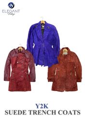 Y2K Suede Trench Coats - EV0074