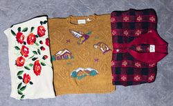Vintage Embroidered Knit Sweater | Cottagecore Gra..
