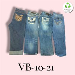Y2K Embroidered Denim Capri Wholesale Bundle – 8 P..