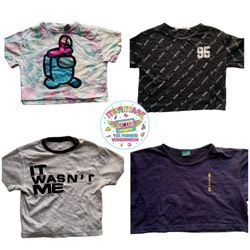 Graphic Print Y2K Cropped Tees Edit | VR-420