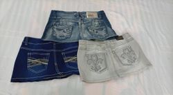 CR12190 Gonne Mini in Denim Riciclate Y2K
