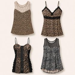 Y2k Animal Print Muse Tops