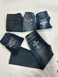 Y2K Embellish Bootcut Jeans B # 373