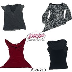 Vintage Poly Blouse Trendy Retro Style (DS-9-210)
