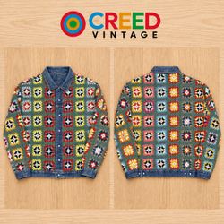 CR2296 UPCYCLED CROCHET & DENIM JACKET