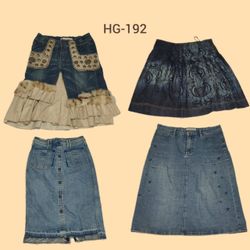 Y2K Hilton Era Midi Denim Skirts (HG-192)