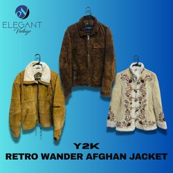 Y2K Retro Wander Afghan & Suede Jackets - EV1199