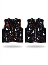 (FV-2731) Vintage Halloween Knitwear Sweater & Ves..