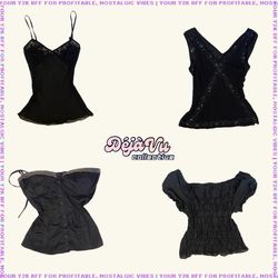 Haut caraco « Y2K Goth Baddie Core »