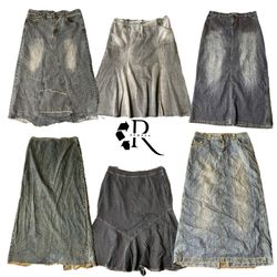 Y2K Denim Maxi Skirt