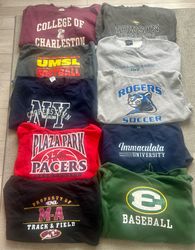 10x Grade A Vintage USA College & Sports Hoodies B..