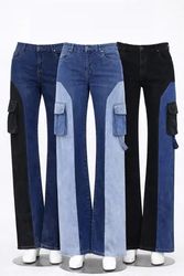 CR1145 Upcycled Cargo Panel Denim Pants