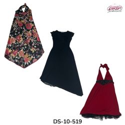 婦人用フローラルおよび無地ドレス（DS-10-519）