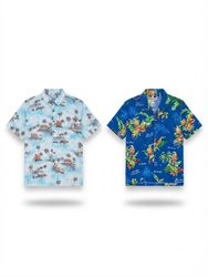 (FV-2106) Hawaiin Button Up Shirts