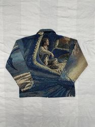 Upcycled Tapestry Collar Jacket