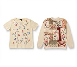 (FV-2481) Vintage style  Floral Knitwear | Cottage..