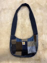 Upcycled Denim Cross Body Tote Bags