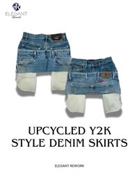 UPCYCLED Y2K Style Denim Skirts - EVR0174
