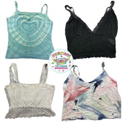 Y2K Vintage Tie Dye & Lace Cami Bundle – 10pcs Who..