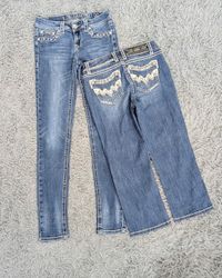 ***Y2K Embroidered & Embellished Capri and Skinny ..