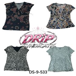 Blouse en poly à manches courtes Y2K Chic (DS-9-53..
