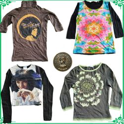 Vintage Y2K Fashion Long Sleeve Tops Blouses Colle..