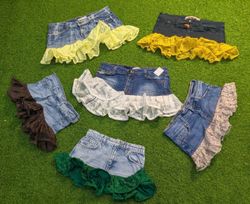 8034 - Upcycled Mini Denim Skirts