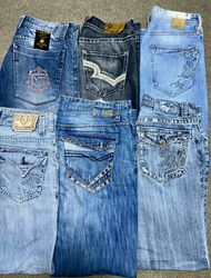 Pantalon baggy/droit pour hommes brodé Y2K