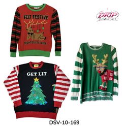 Neuartige Weihnachtsstrickpullover und Strickjacke..